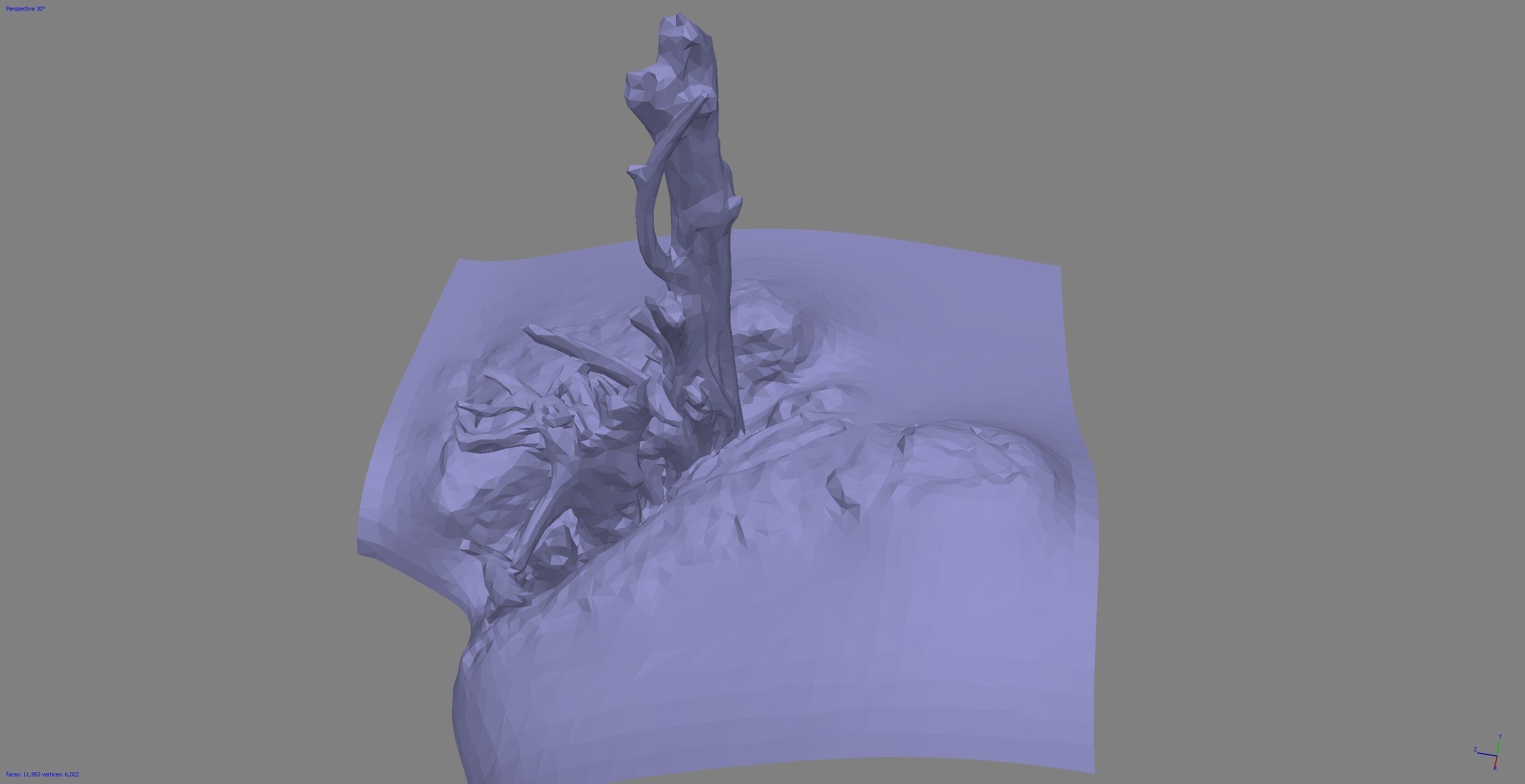 Dead tree on a rock Free low-poly 3D model_23