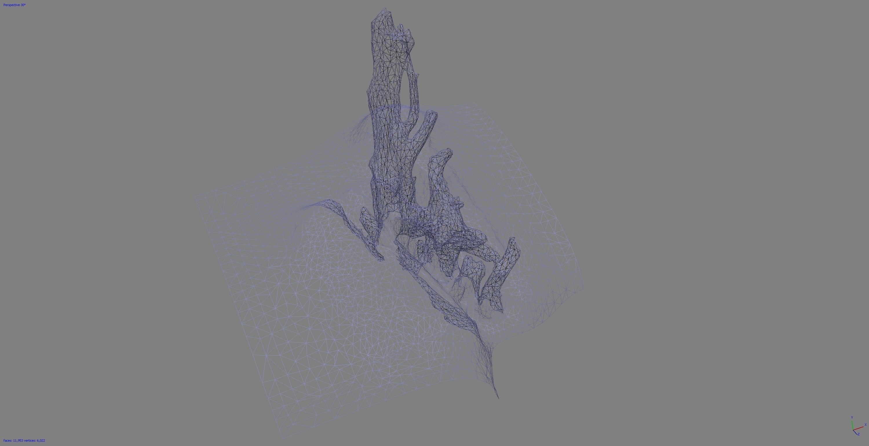 Dead tree on a rock Free low-poly 3D model_20