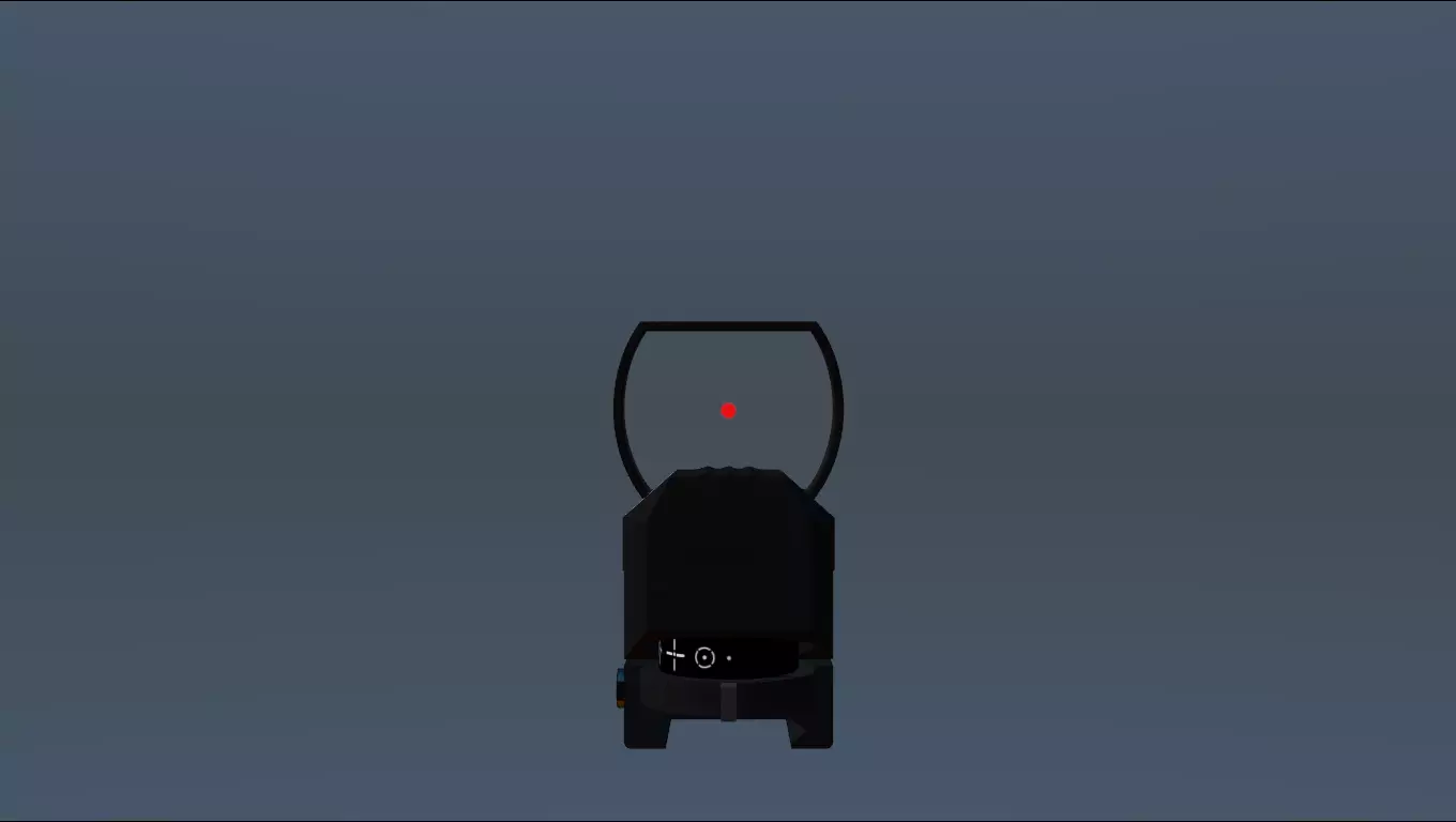 Red Dot laser sight programed for blender game for BGE or UPBGE Free low-poly 3D model