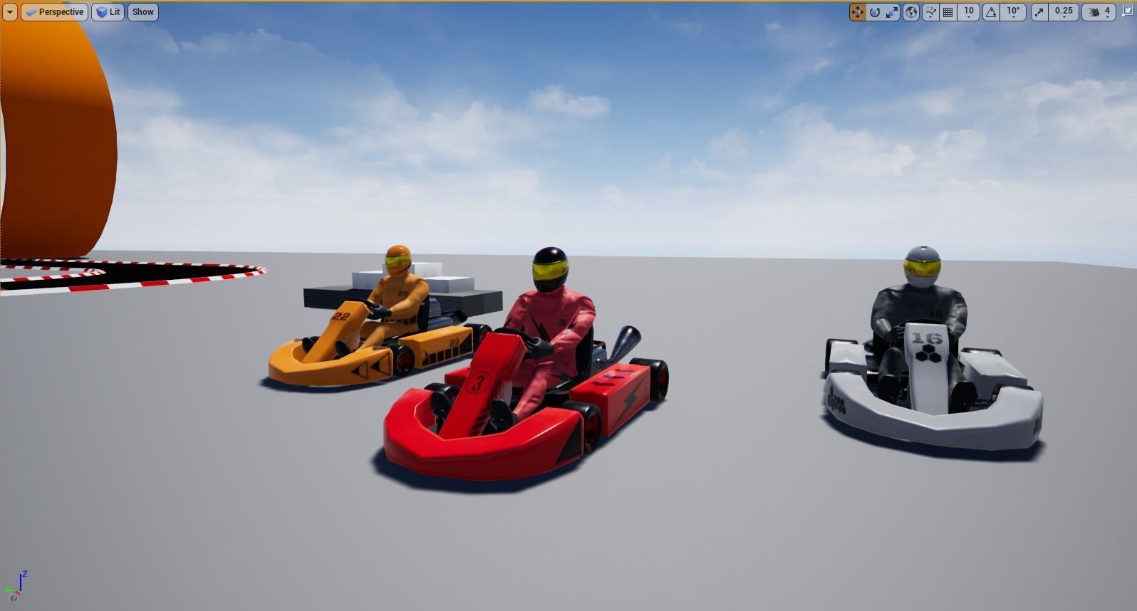 Kart Model pair of racing cars Low-poly 3D model_8