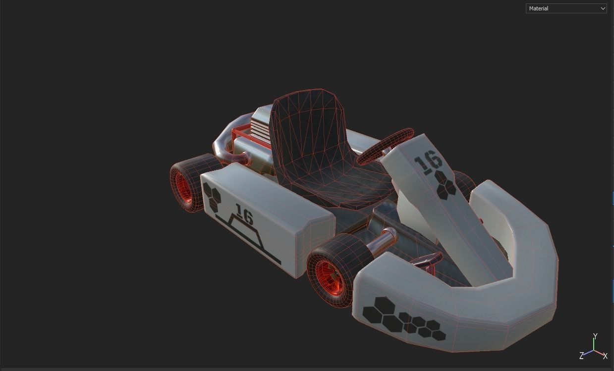 Kart Model pair of racing cars Low-poly 3D model_6