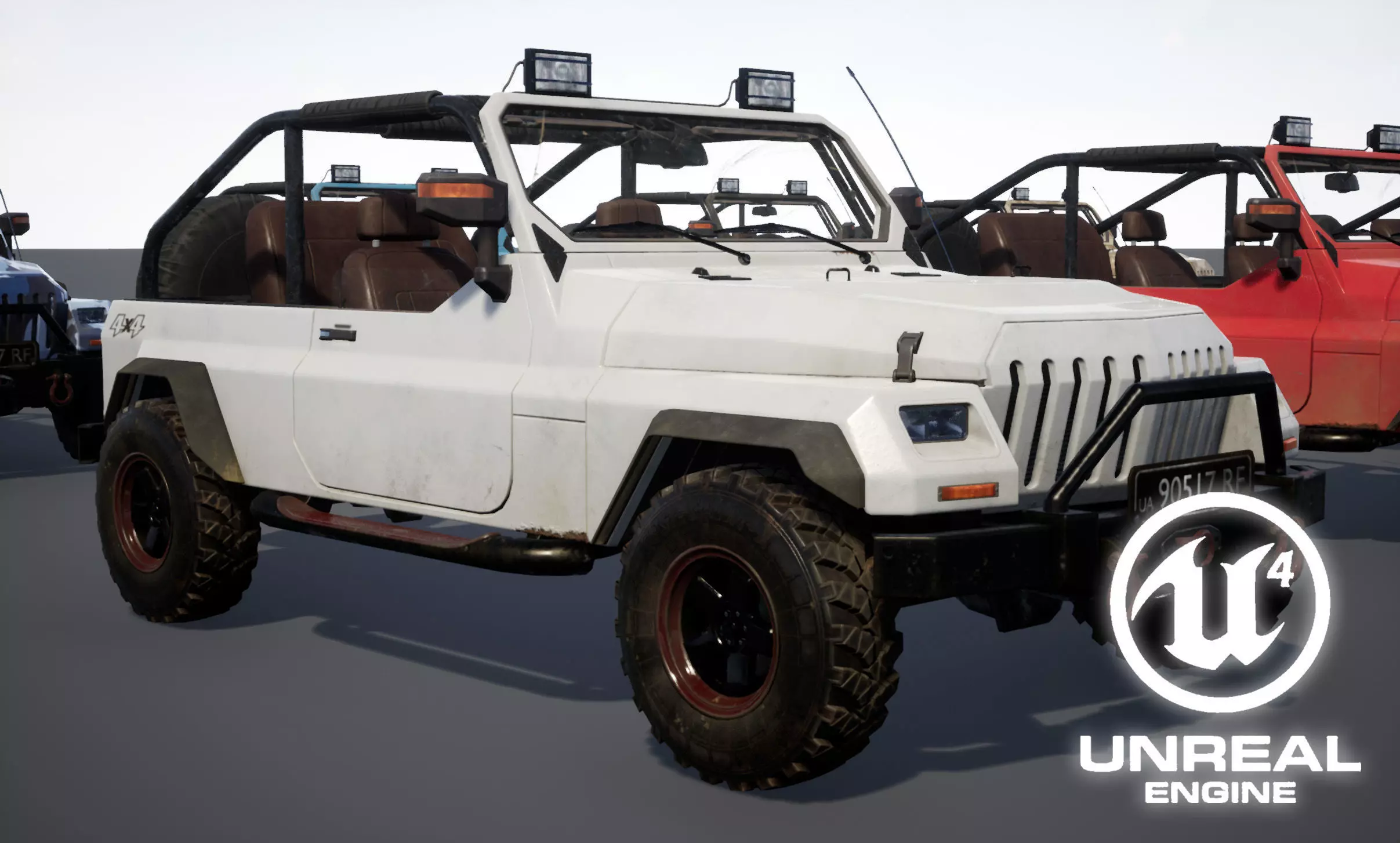 UE4 Suv 4x4 Offroad Vehicle Low-poly 3D model_0