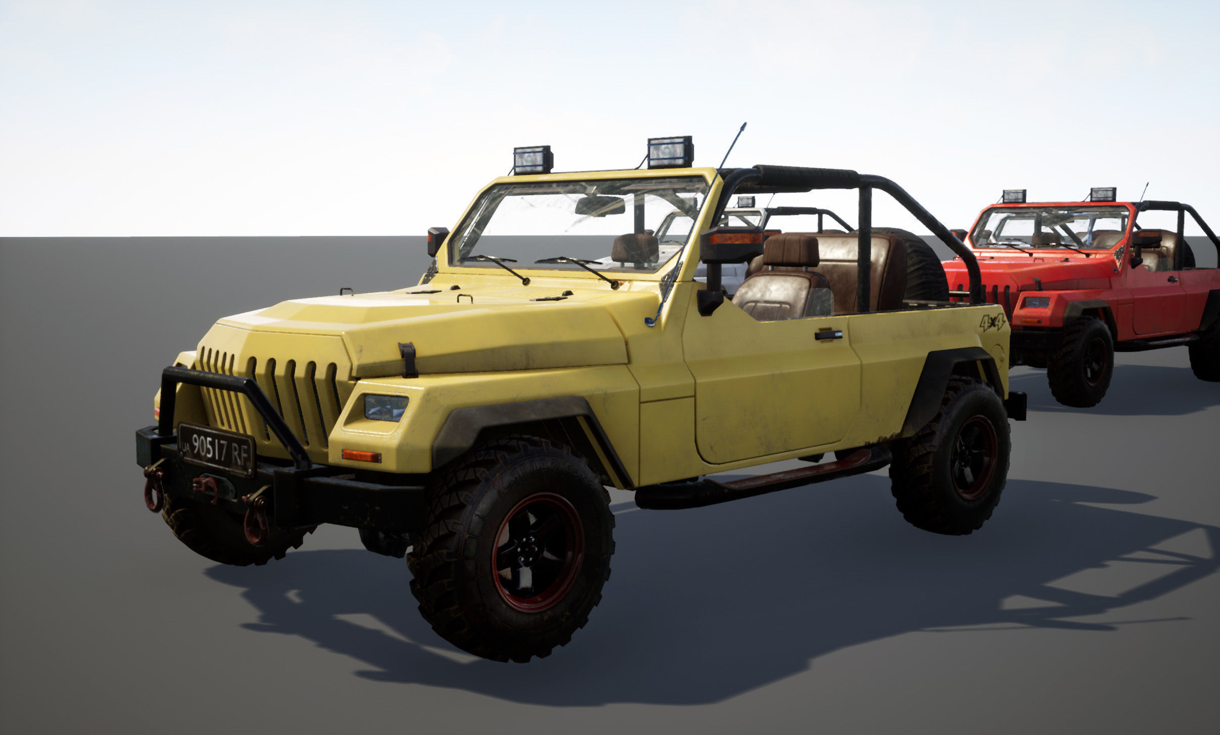 UE4 Suv 4x4 Offroad Vehicle Low-poly 3D model_17