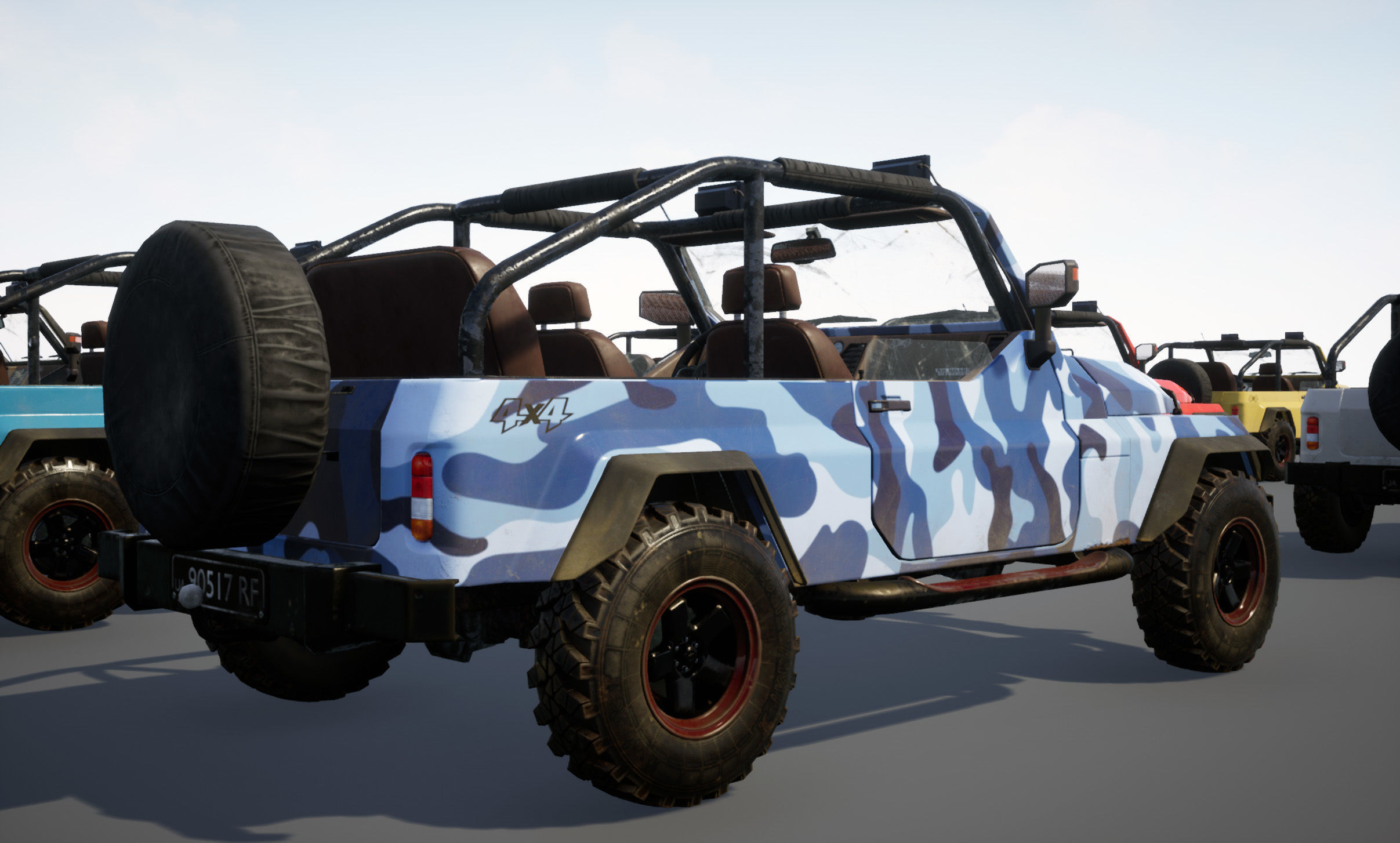 UE4 Suv 4x4 Offroad Vehicle Low-poly 3D model_6