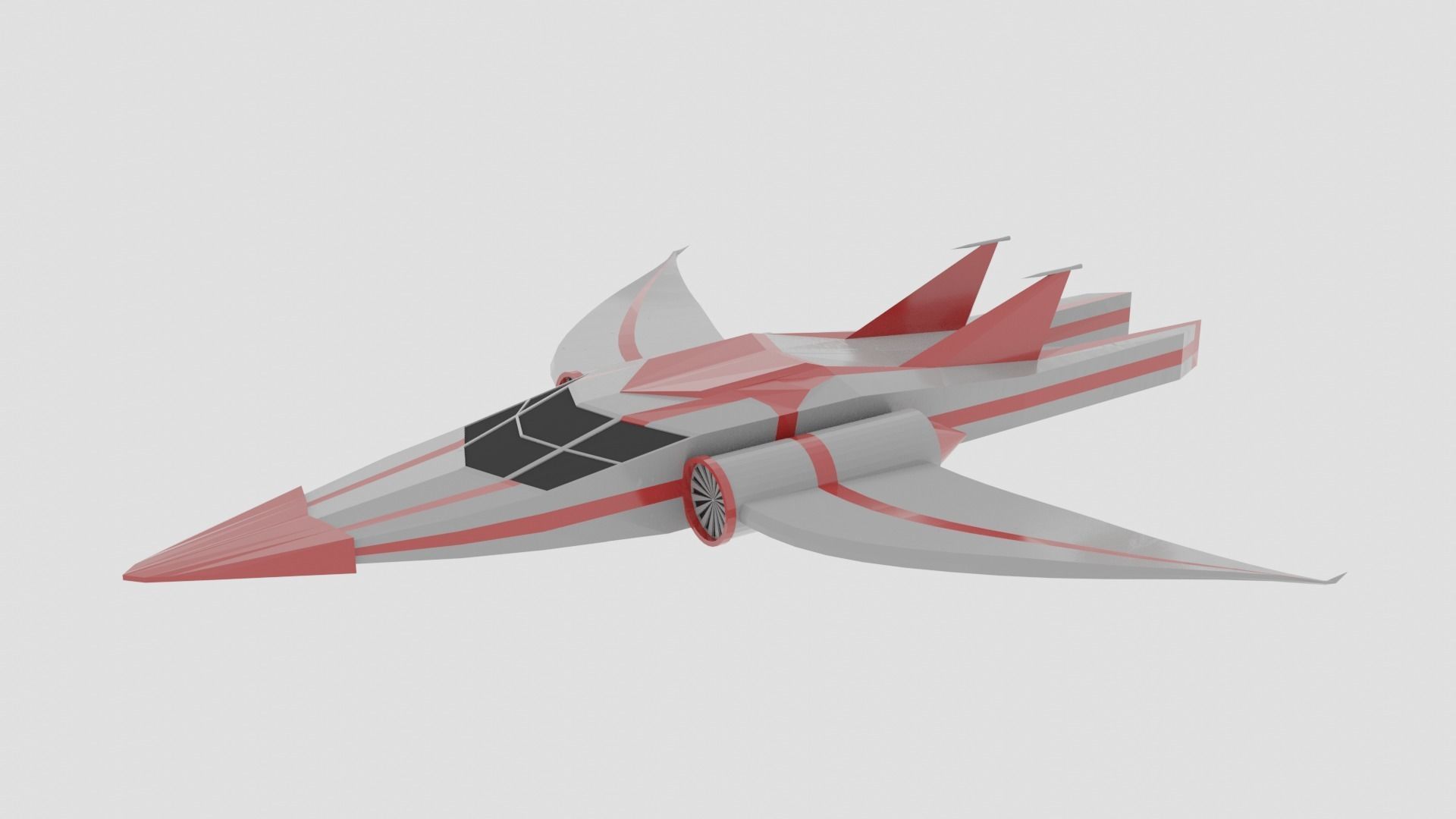Spaceship flying in sky Free low-poly 3D model_3