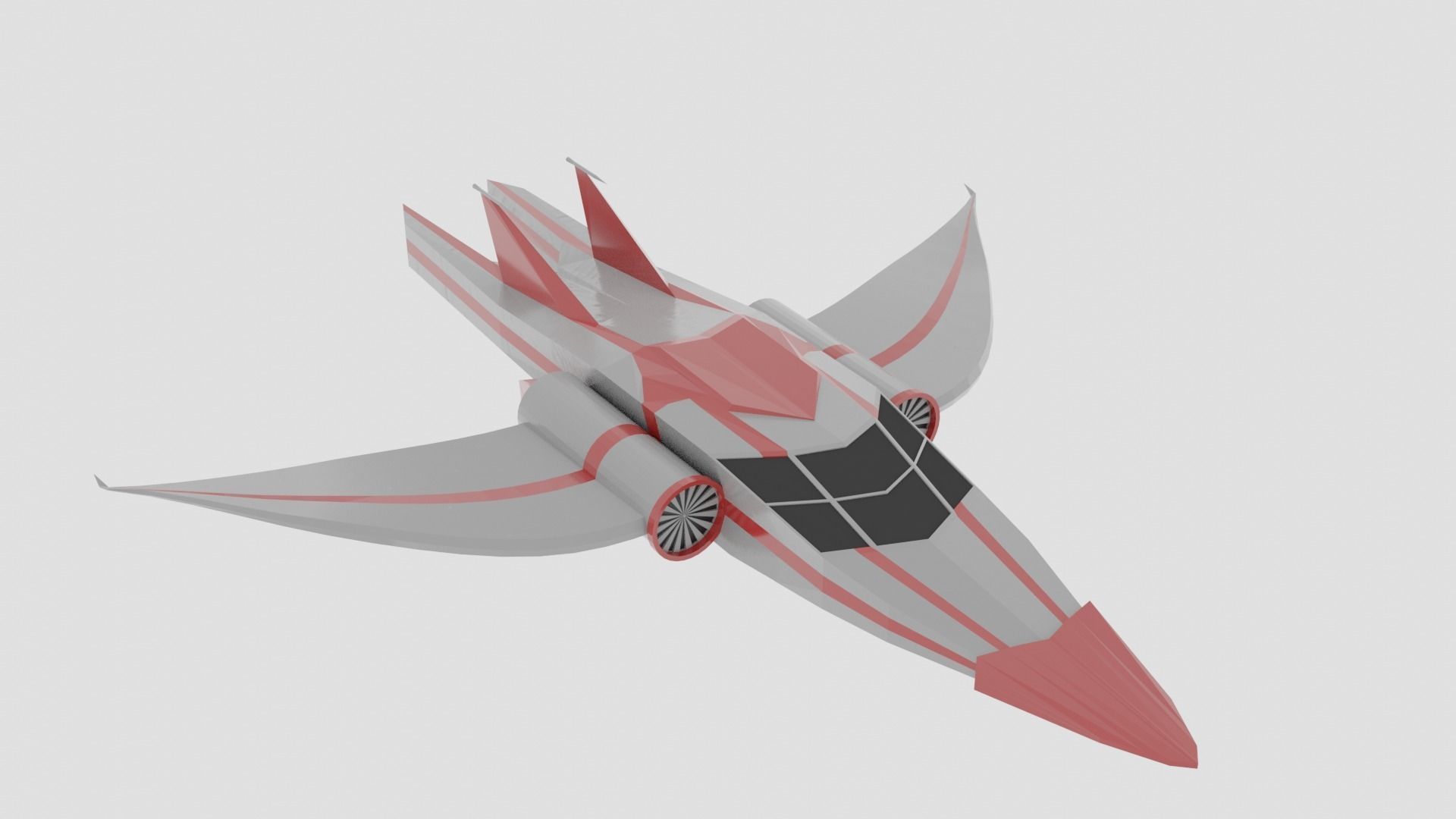 Spaceship flying in sky Free low-poly 3D model_1