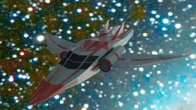 Spaceship flying in sky