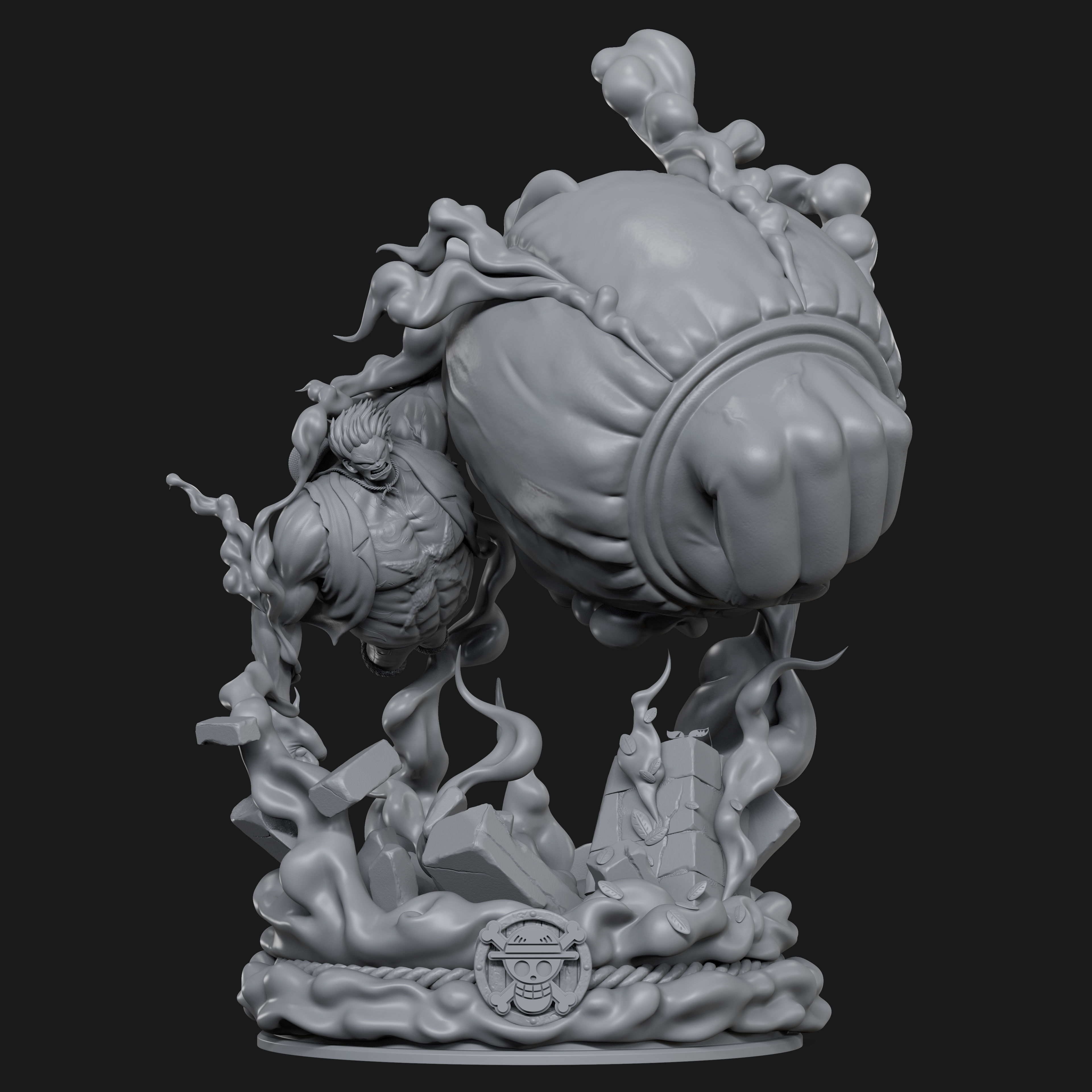 One Piece - Luffy Gear 4 3D print model_7