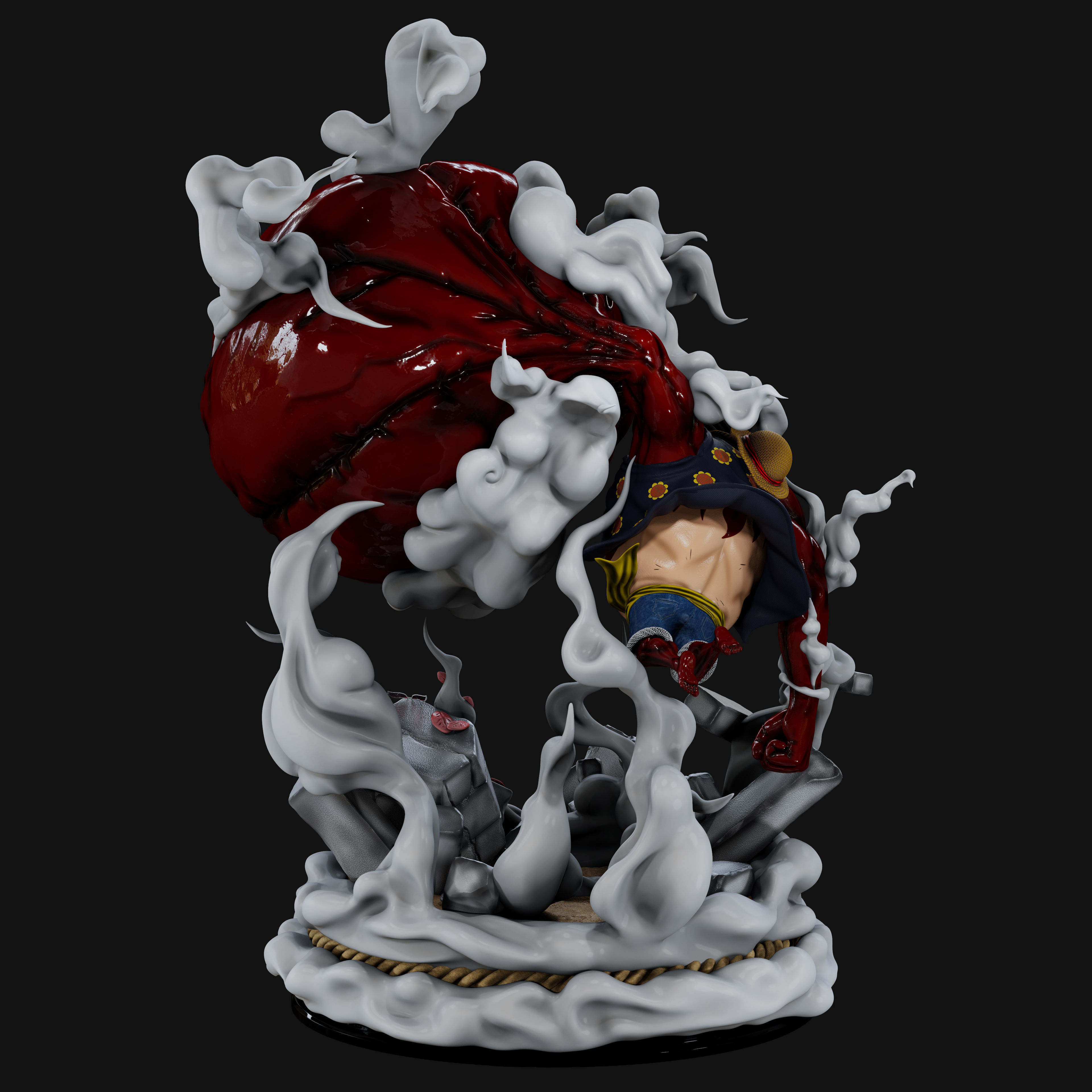 One Piece - Luffy Gear 4 3D print model_4