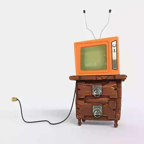 Stylized vintage TV set