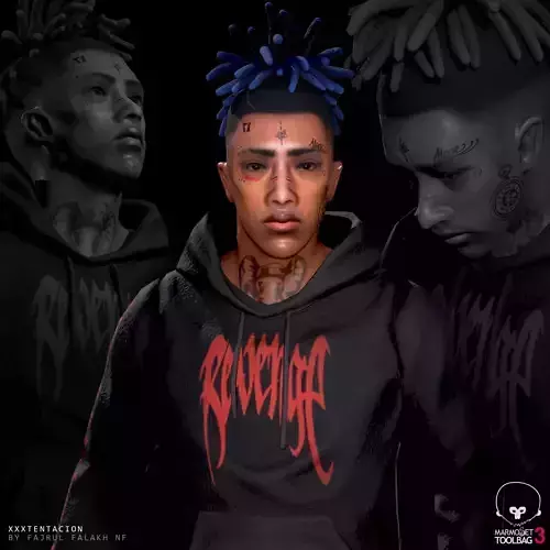 XXXTENTACION hooded sweatshirt for sims Low-poly 3D model
