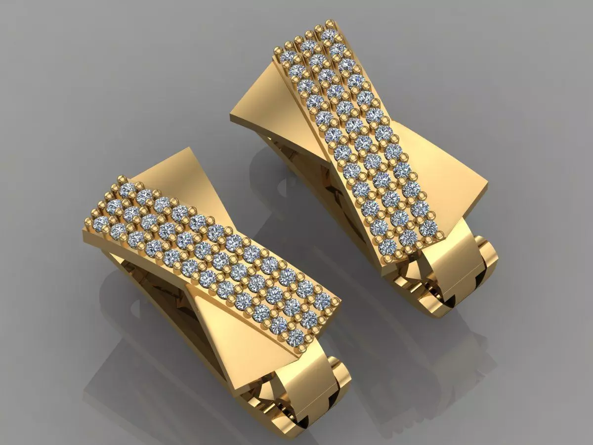 GC GOLD E009 - Diamond Earring 3D print model