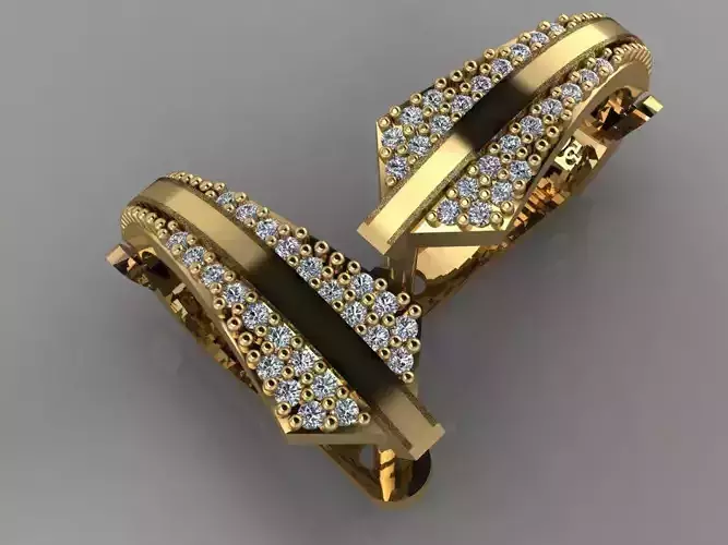 GC GOLD E025- Diamond Earring 3D print model