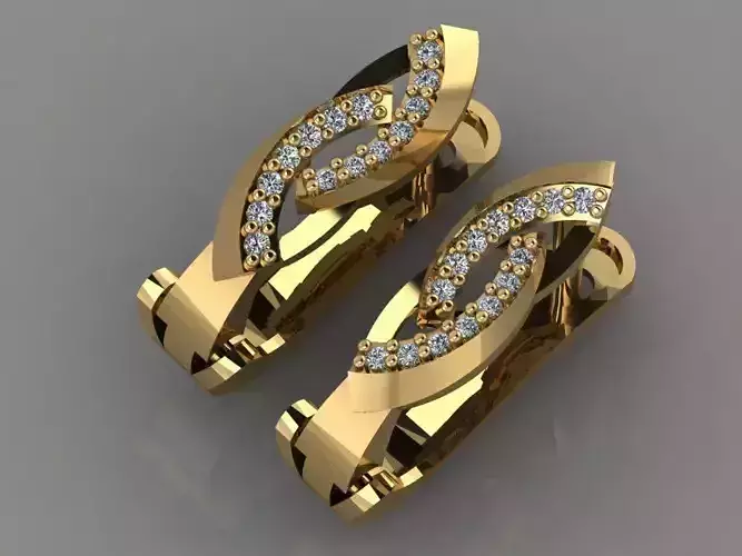 GC GOLD E034- Diamond Earring 