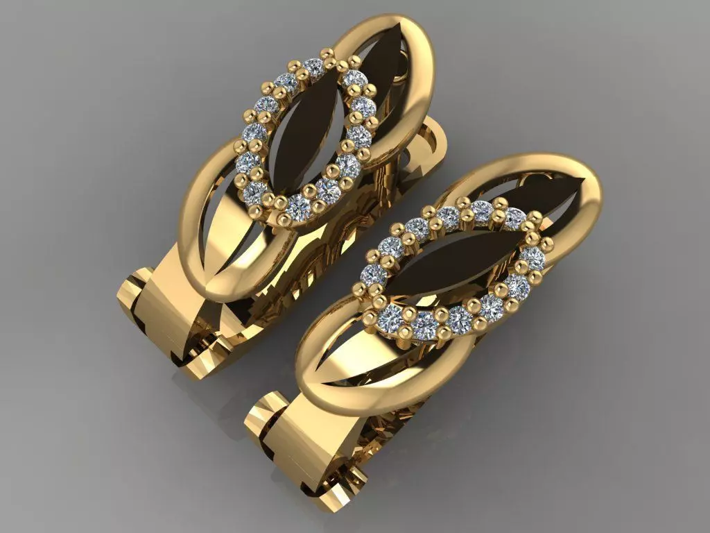GC GOLD E036- Diamond Earring 3D print model