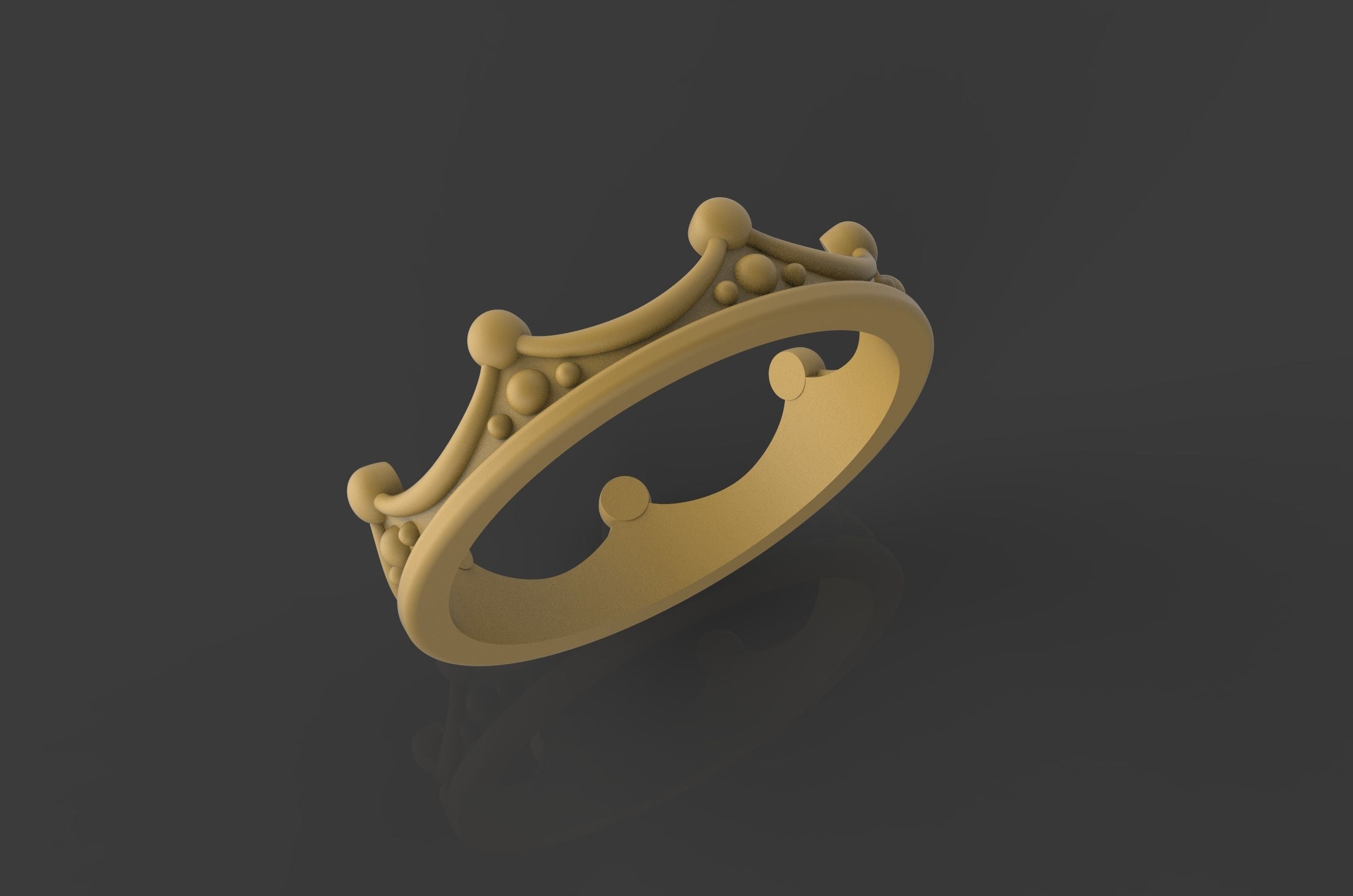 crown gold ring 3D print model_2