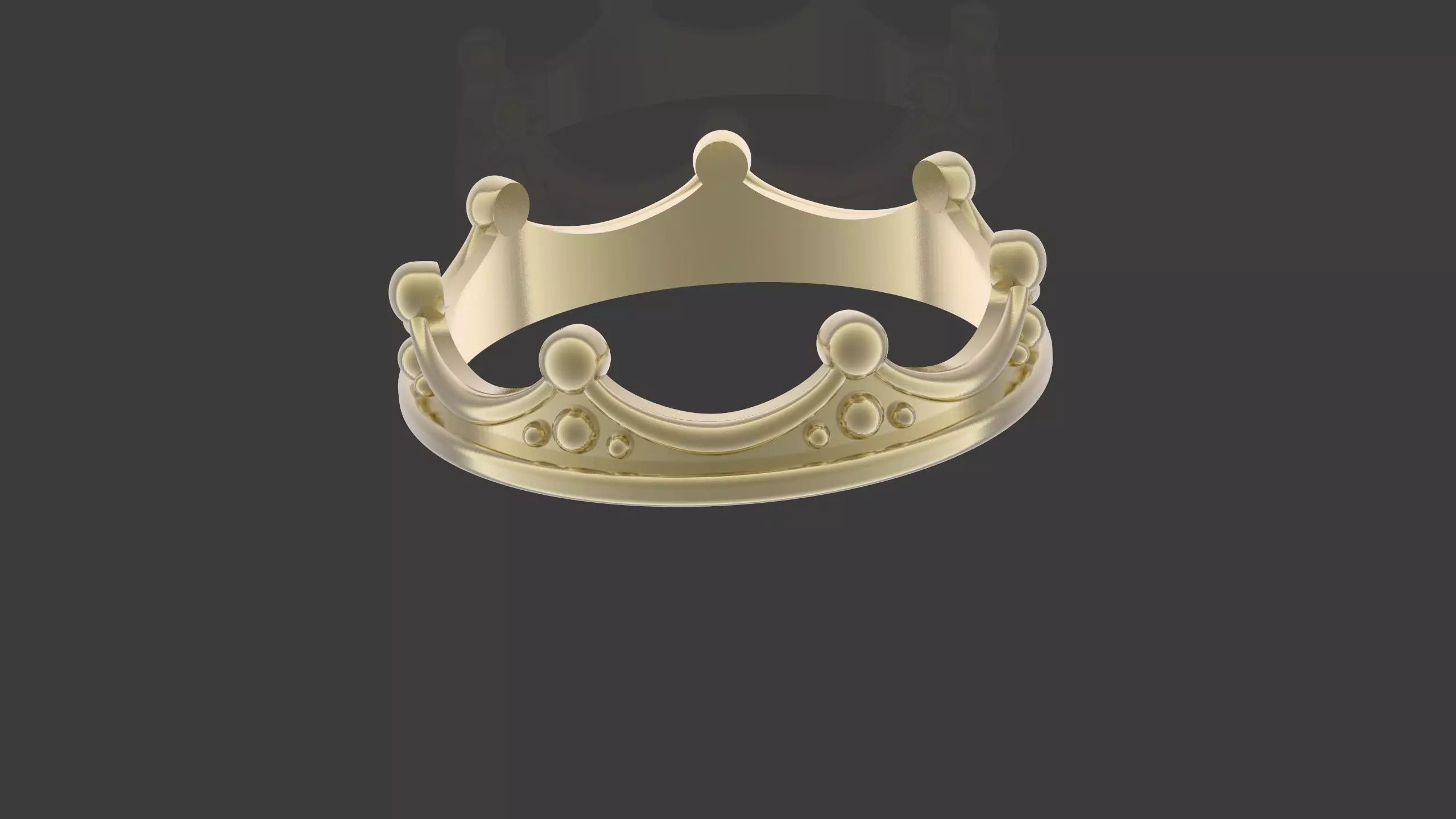 crown gold ring 3D print model_0