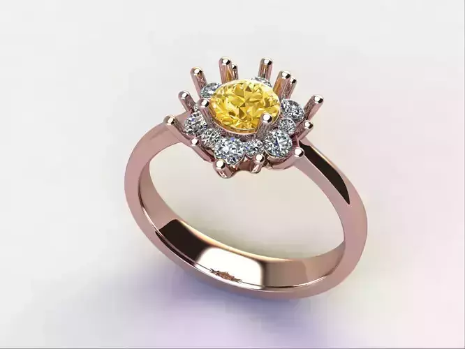 solitaire sapphire and diamond ring