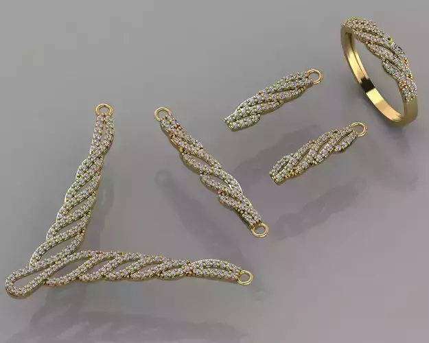 GC GOLD SS003- Diamond set  Small Set