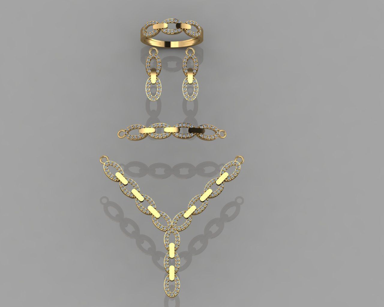 GC GOLD SS007- Diamond set Small Set 3D print model_1