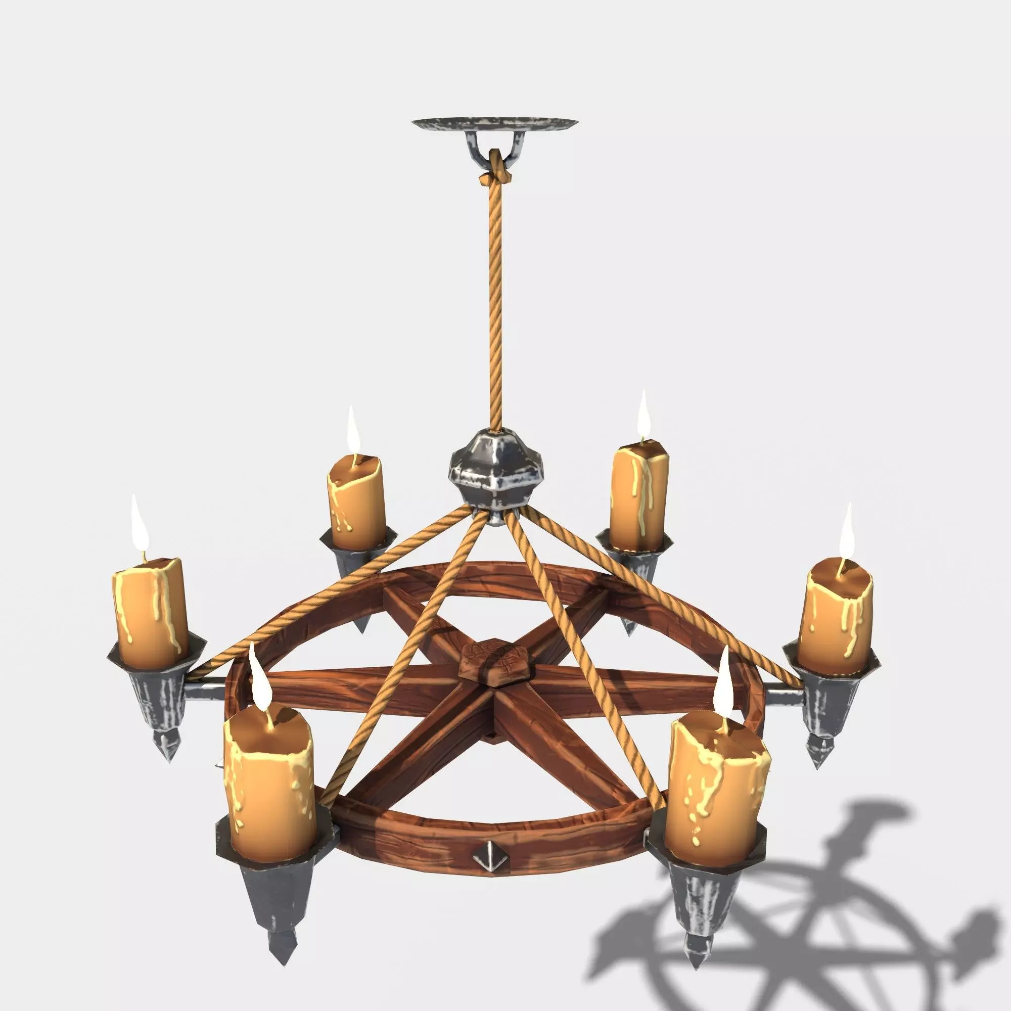 Stylized Chandelier Low-poly 3D model_0