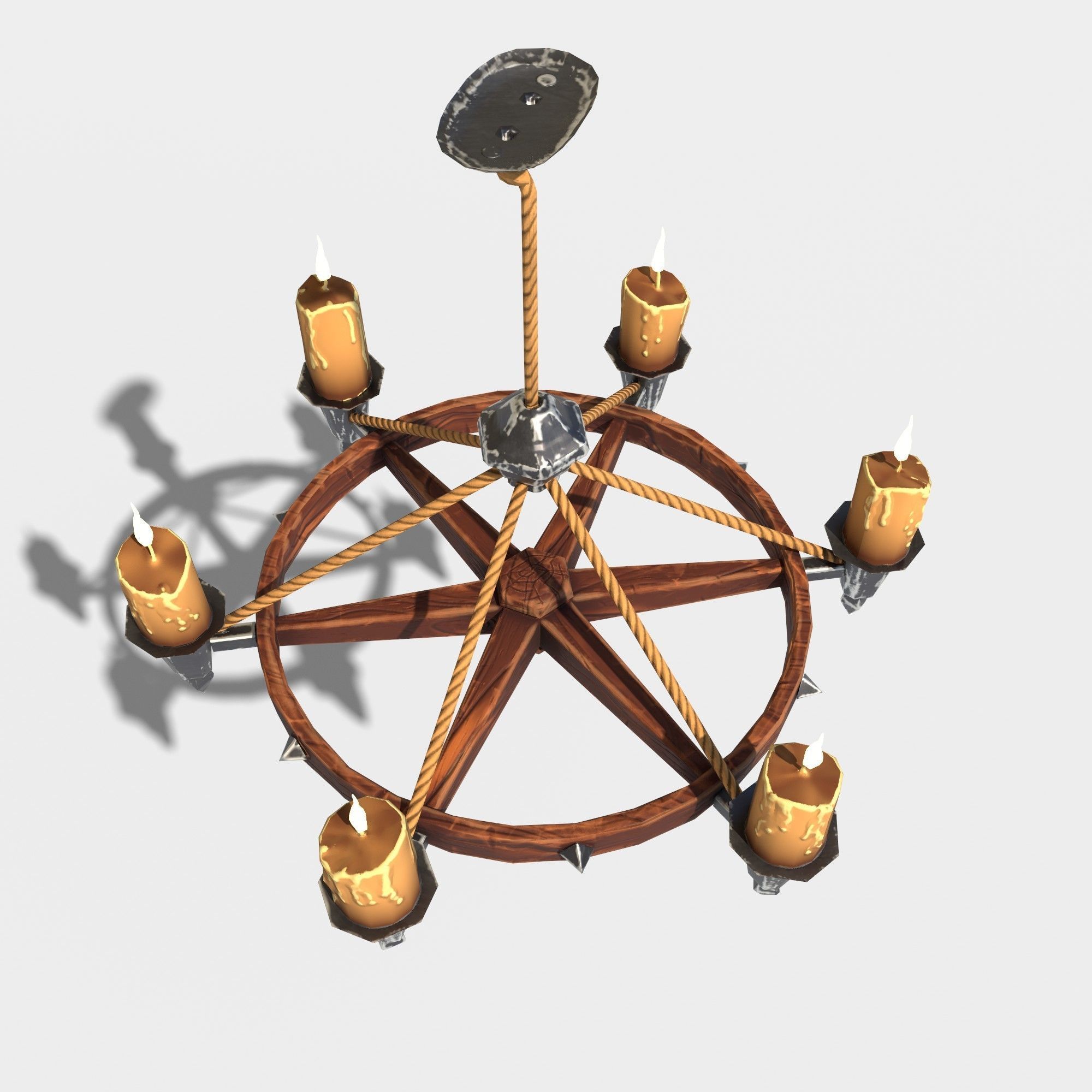 Stylized Chandelier Low-poly 3D model_11