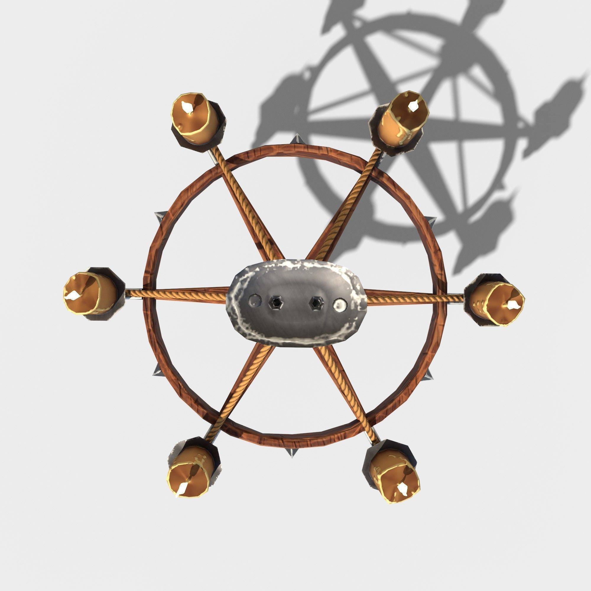 Stylized Chandelier Low-poly 3D model_12