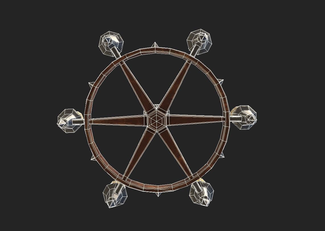 Stylized Chandelier Low-poly 3D model_4