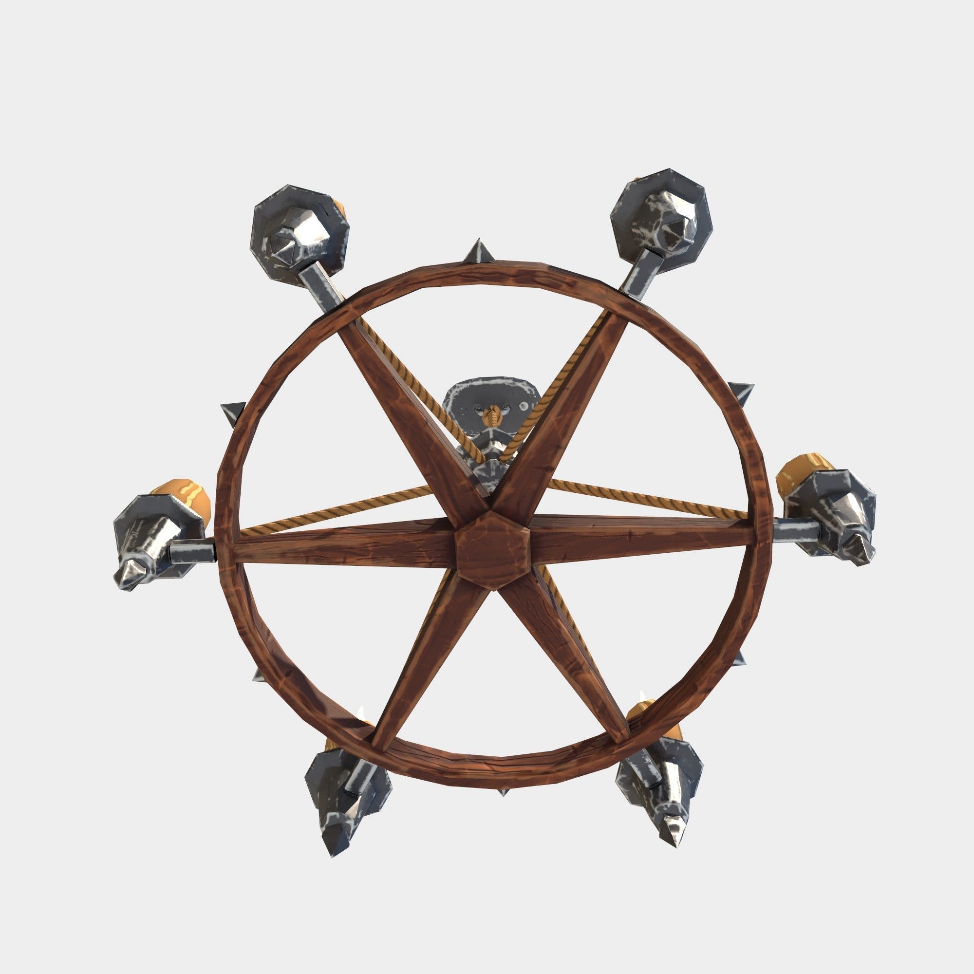 Stylized Chandelier Low-poly 3D model_8