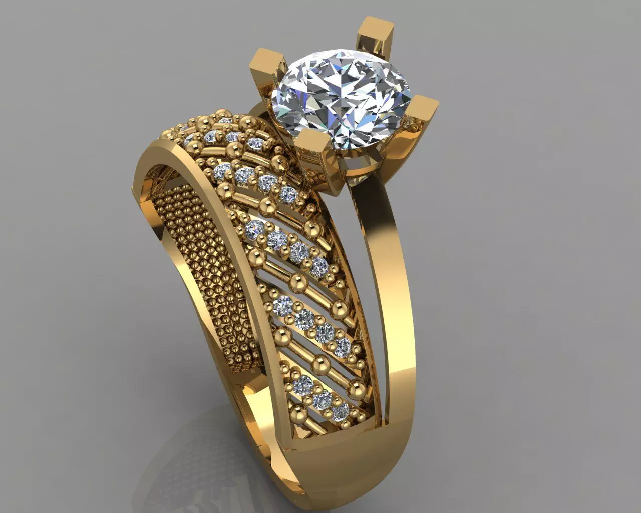 GC GOLD TW020- Diamond ring 3D print model_0