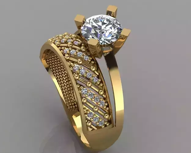 GC GOLD TW020- Diamond ring 3D print model