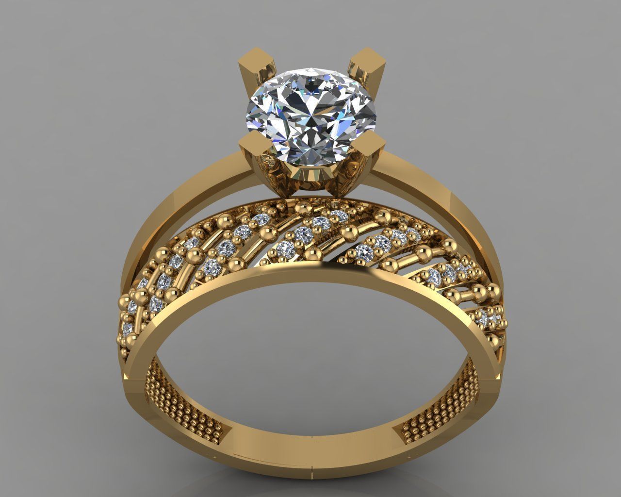 GC GOLD TW020- Diamond ring 3D print model_1