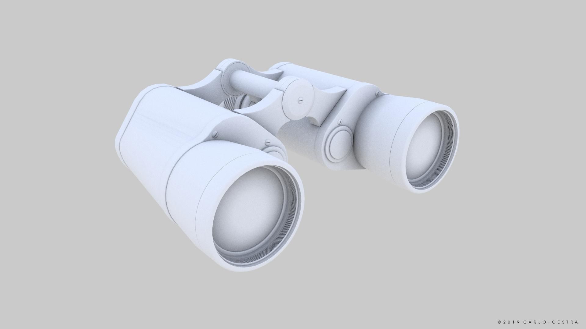 Binocular binoculars Low-poly 3D model_10