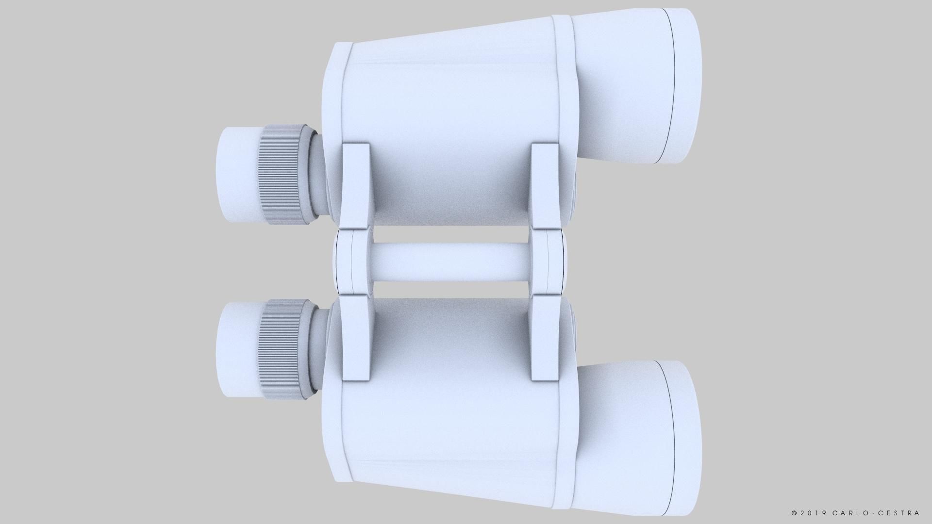 Binocular binoculars Low-poly 3D model_20