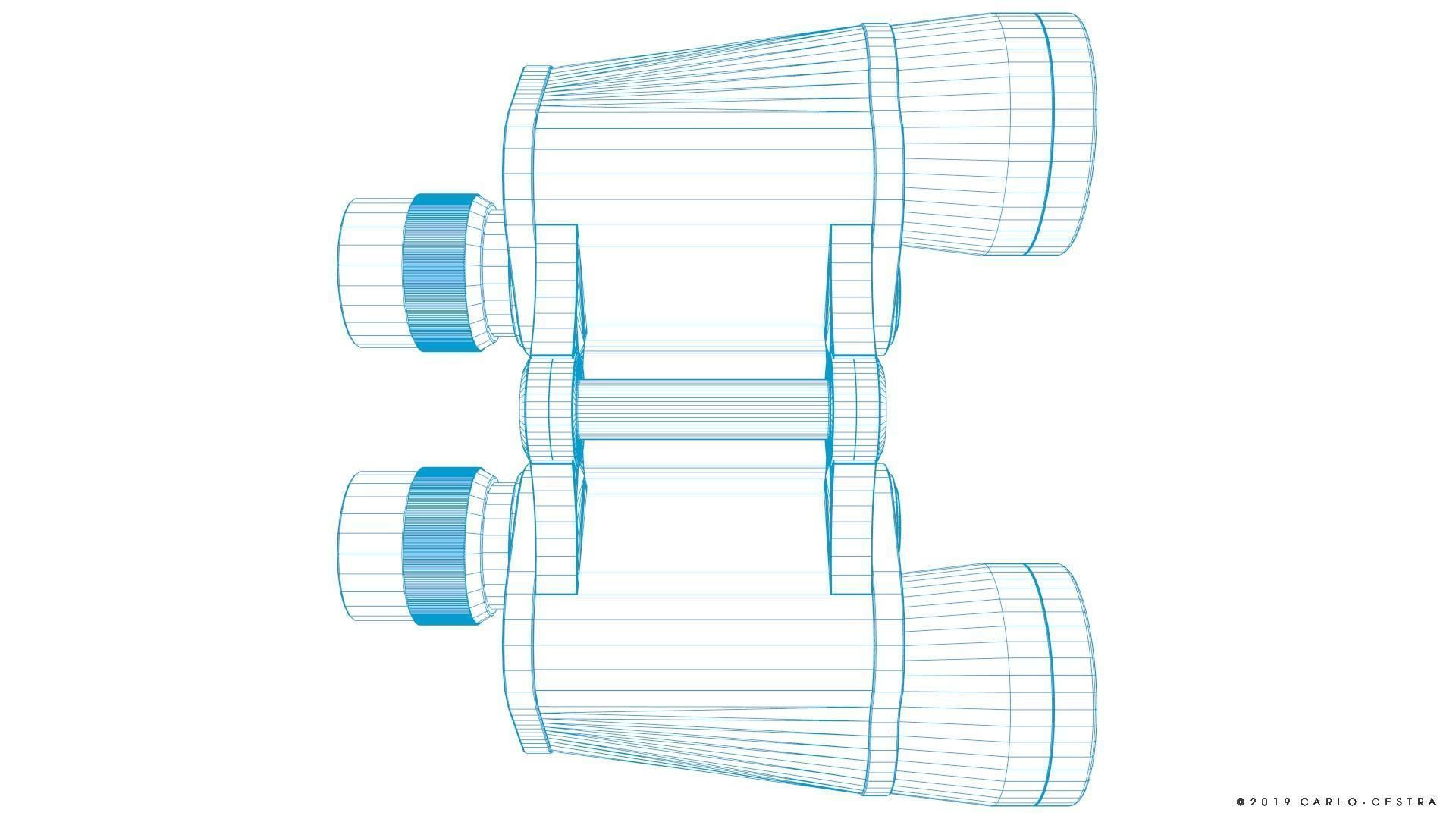 Binocular binoculars Low-poly 3D model_29