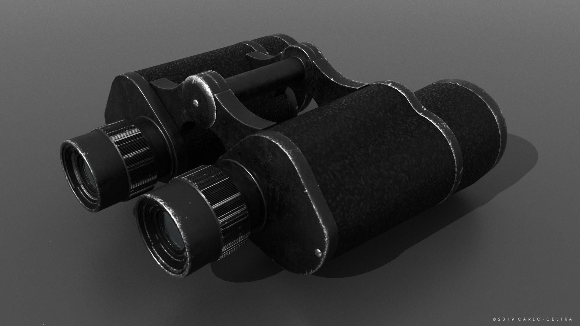 Binocular binoculars Low-poly 3D model_2