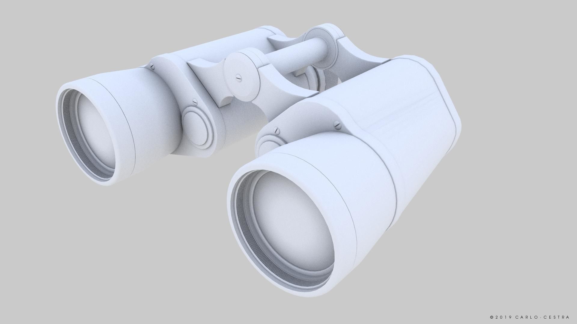 Binocular binoculars Low-poly 3D model_13