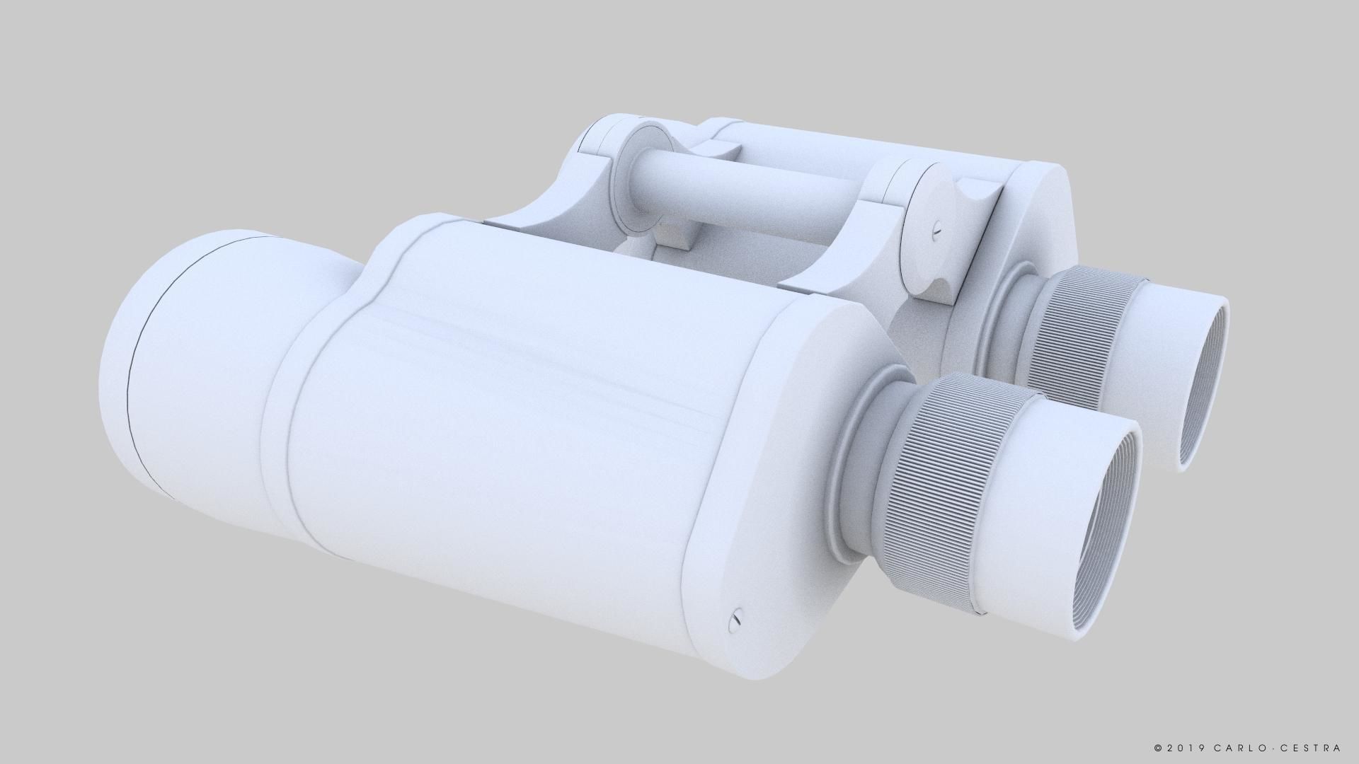 Binocular binoculars Low-poly 3D model_12