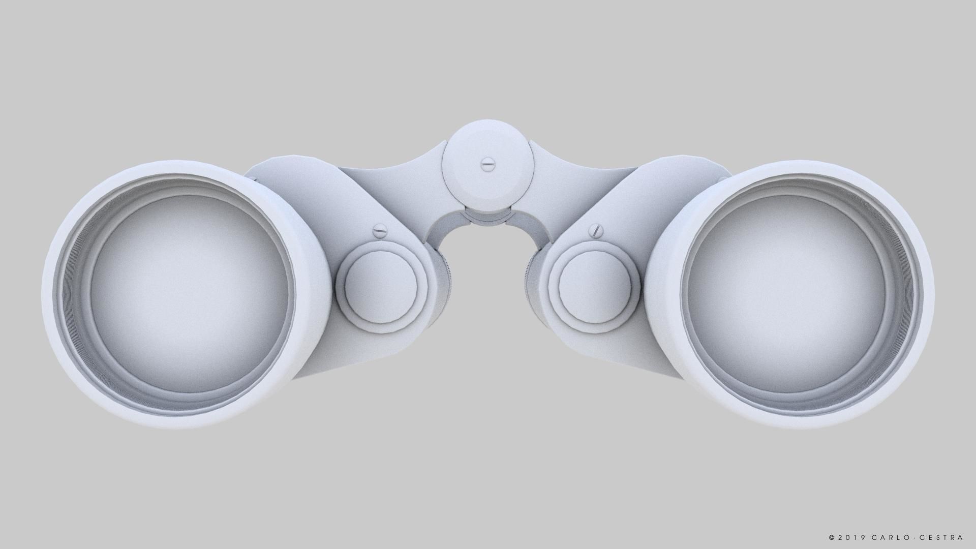 Binocular binoculars Low-poly 3D model_16