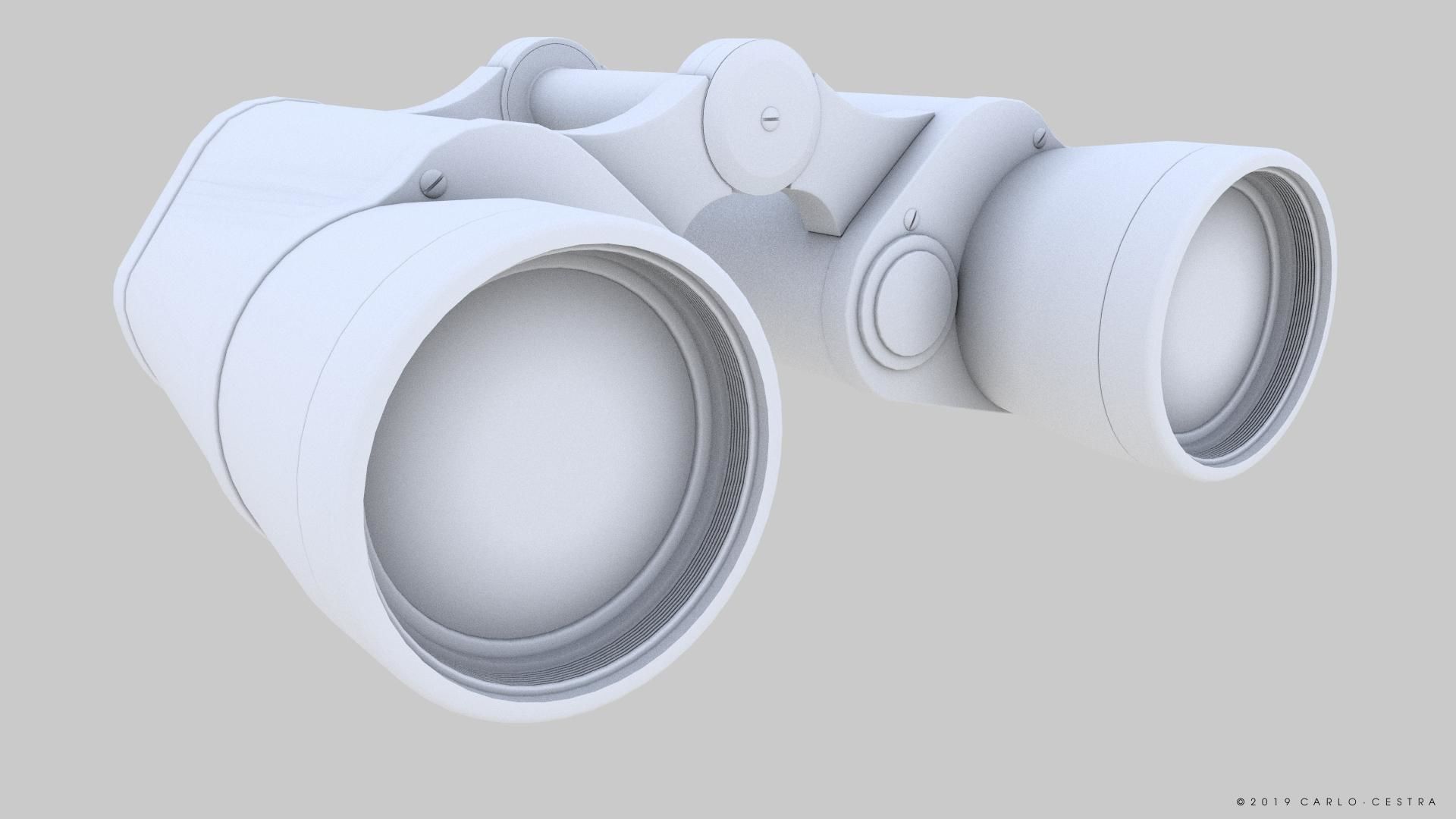 Binocular binoculars Low-poly 3D model_14