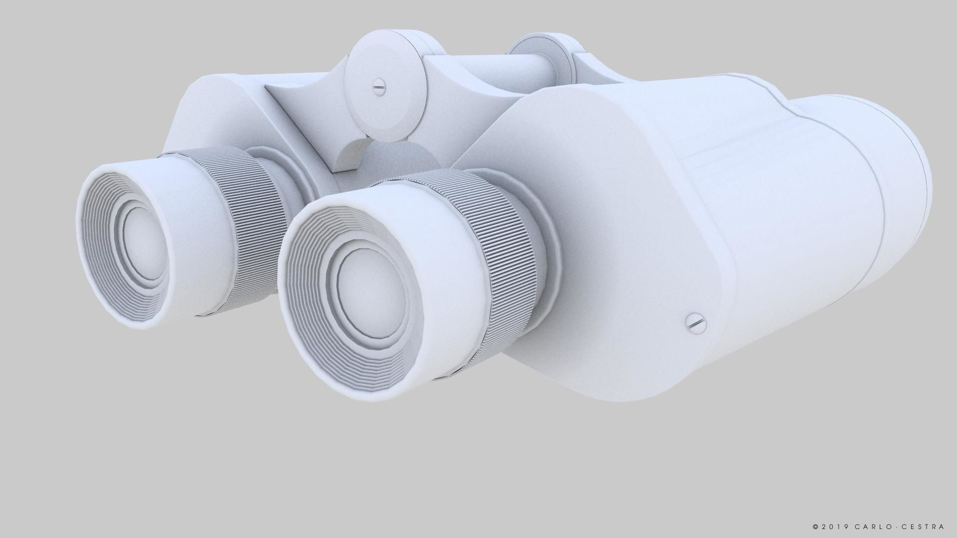 Binocular binoculars Low-poly 3D model_15