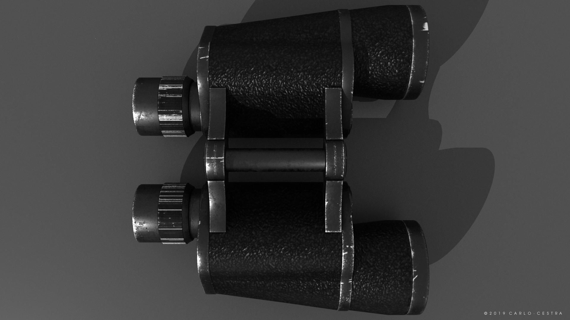 Binocular binoculars Low-poly 3D model_9