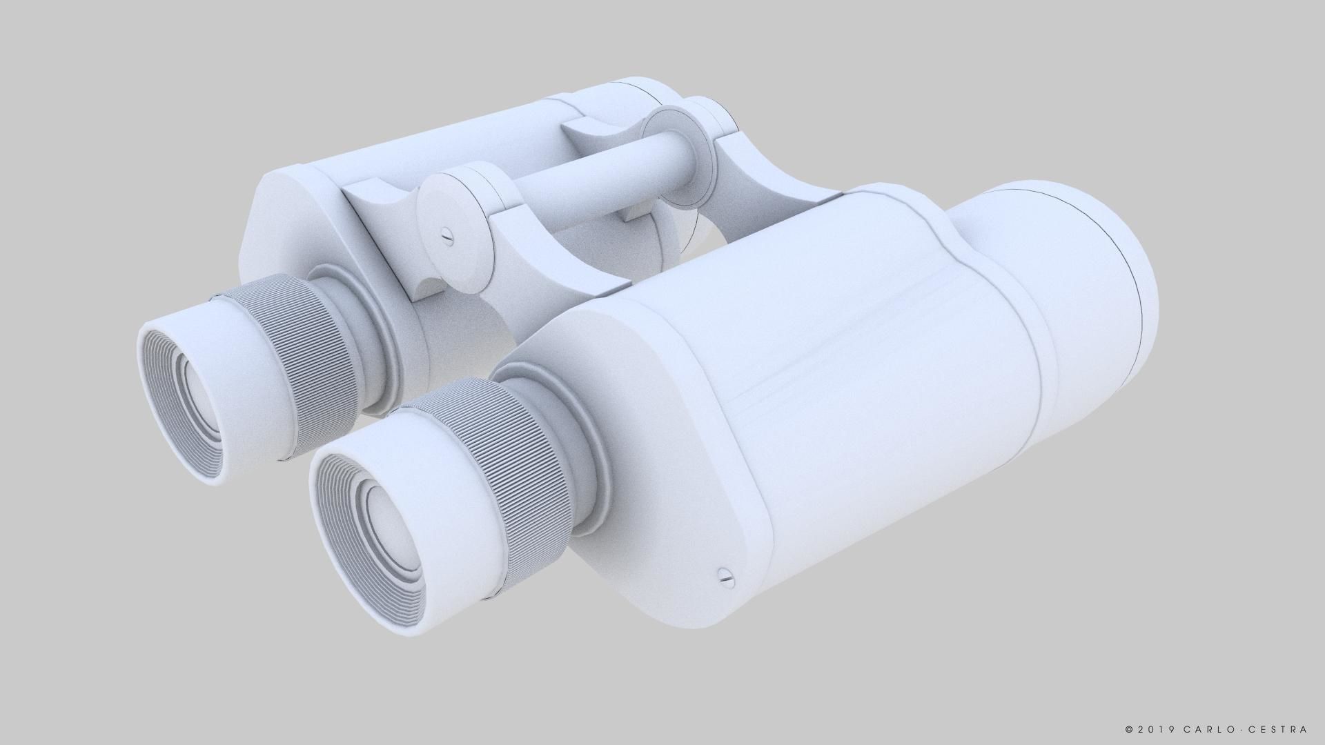 Binocular binoculars Low-poly 3D model_11