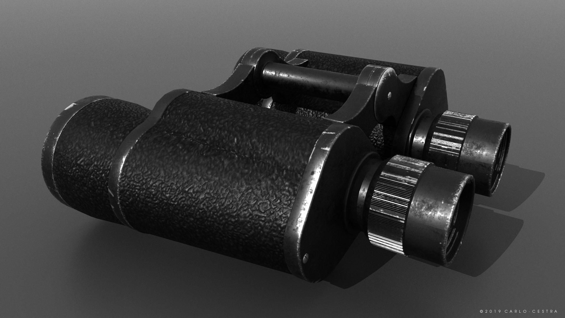 Binocular binoculars Low-poly 3D model_4