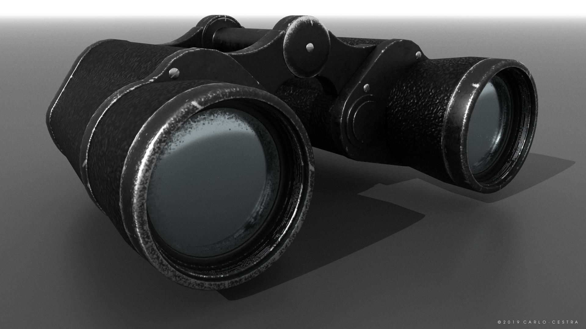 Binocular binoculars Low-poly 3D model_5
