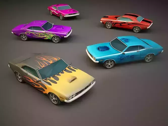 Low Poly Muscle Cars