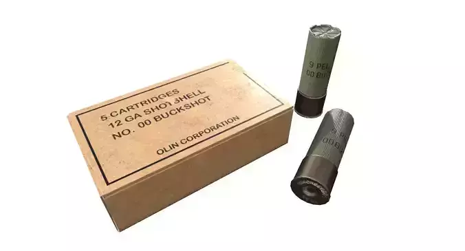 Shotgun Ammo Game Ready Low-poly 3D model