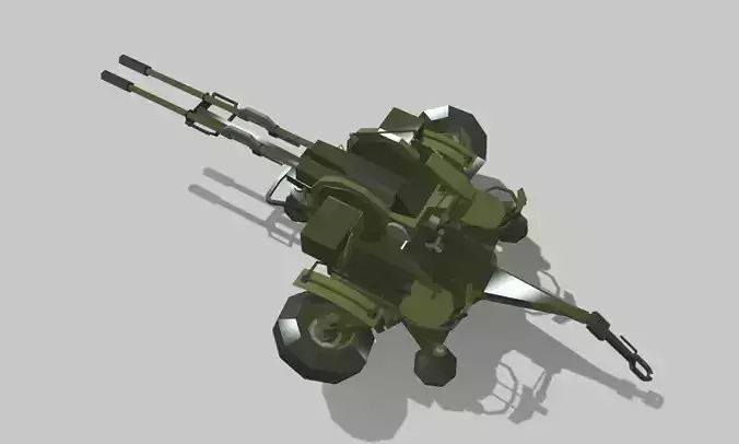 Rotazu23 military machine gun Low-poly 3D model