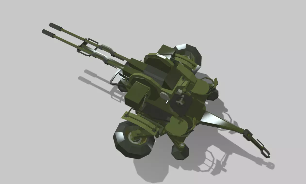 Rotazu23 military machine gun Low-poly 3D model_0