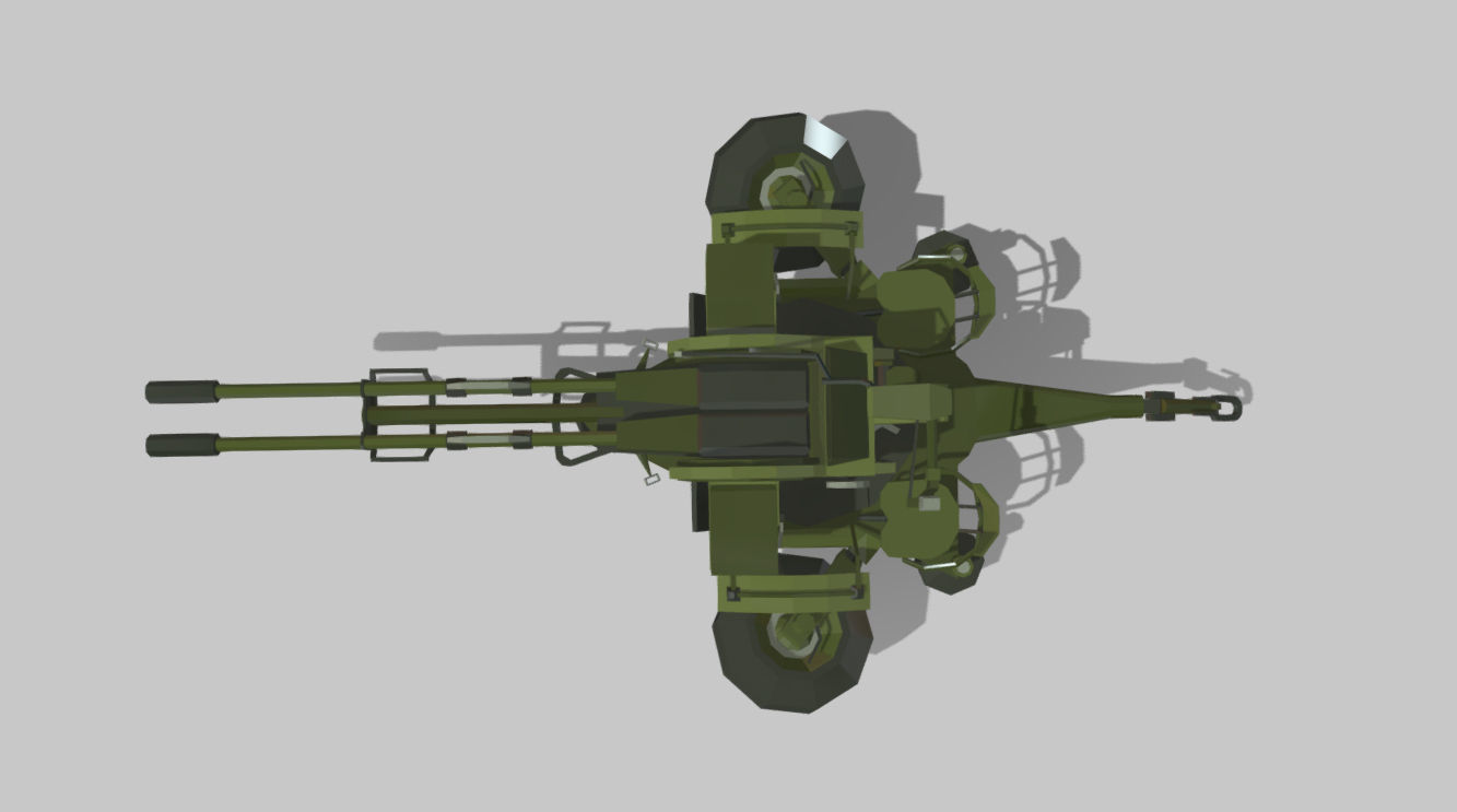 Rotazu23 military machine gun Low-poly 3D model_4